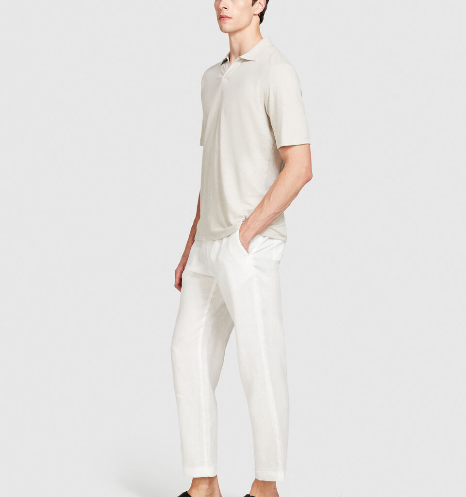 Regular fit trousers in 100% linen - men's regular fit trousers - White | Sisley image number 2